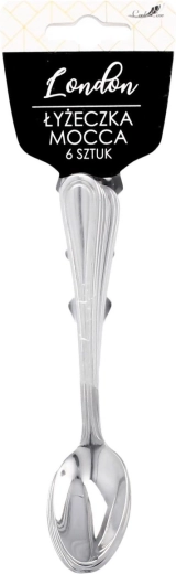Juego de 6 cucharillas de moka London de acero inoxidable