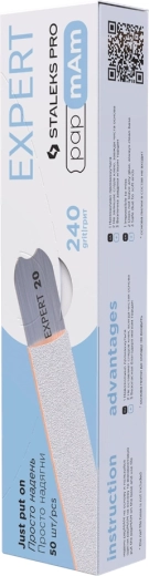 Limas desechables Staleks papmAm rectas 240 grit, 50 uds