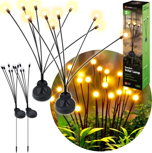 Luces solares de jardín tipo luciérnaga 2 uds ILLUMEN LS-101