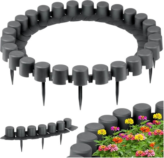 Empalizada de jardín gris 220 cm 4 uds
