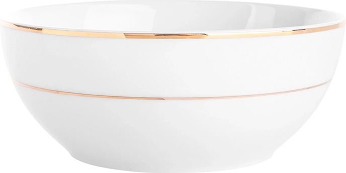 MariaPaula clásica línea dorada bol para ensalada 17 cm, 820 ml
