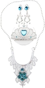 Juego de belleza infantil con corona, collar y pendientes