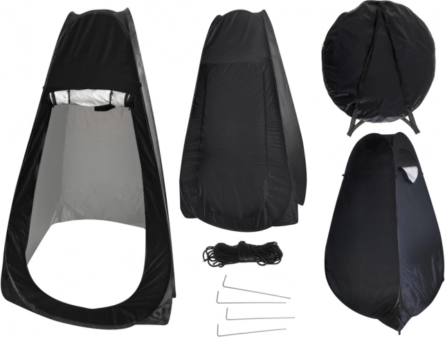 Tienda privada auto desplegable para ducha y cambio de ropa, negra