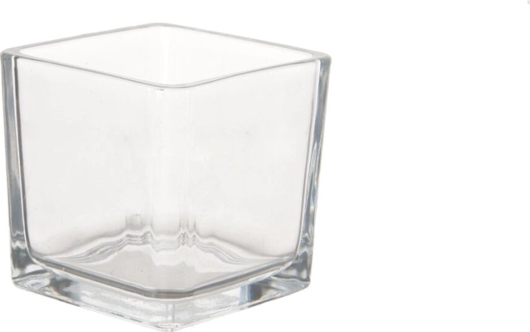 Portavelas de vidrio transparente 5,2 × 5,2 × 5,2 cm