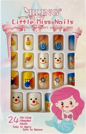 Uñas postizas Bling para niños 24 uds tipo VI