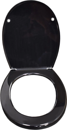 Asiento de inodoro universal negro de polipropileno