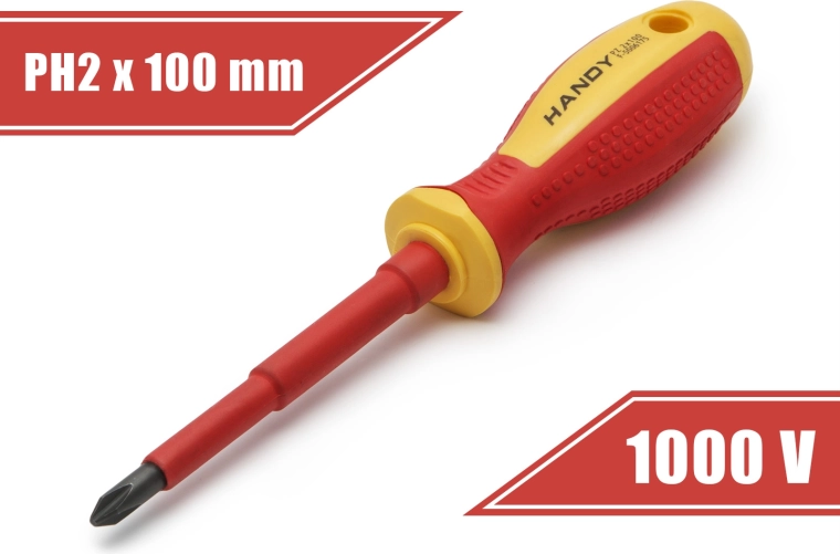 Destornillador aislado PH2 de 100 mm para hasta 1000 V