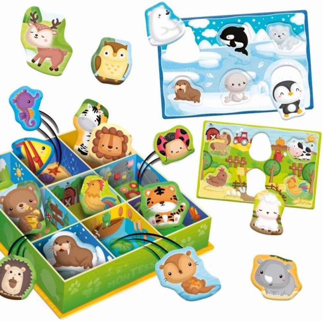 Caja Montessori de animales – juego de clasificación para los más pequeños