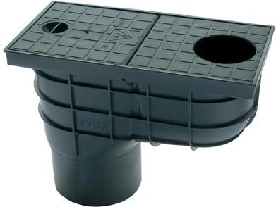 Recolector de aguas pluviales DN 125, plástico, negro