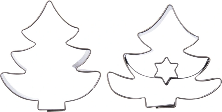 Cortador de galletas de acero – arbolito, 4,5 cm, 2 uds