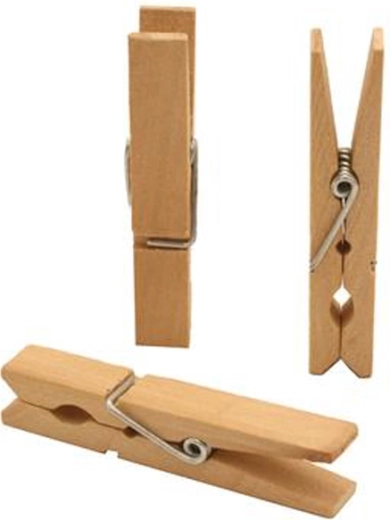 Pinzas de madera para la ropa de madera de abedul, 24 uds.