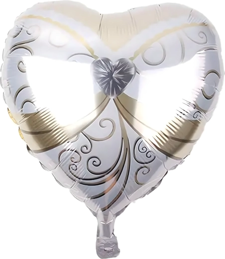 Globos de boda – vestido, esmoquin, corazón y anillo de compromiso, 5 uds.