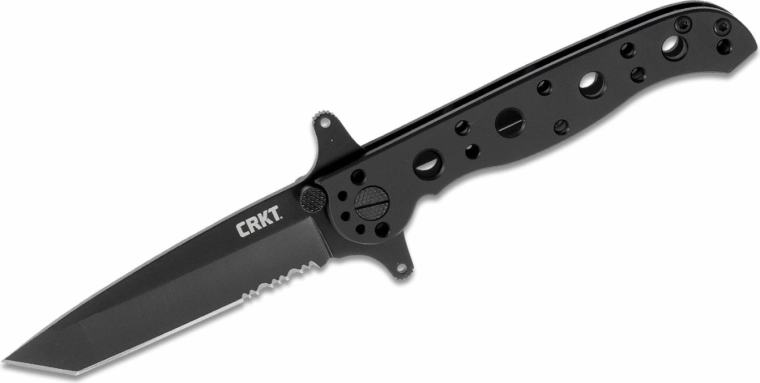 Navaja de bolsillo táctica CRKT M16-10KSF Tanto, negra, acero inoxidable