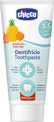 Pasta de dientes Chicco mezcla de frutas con flúor para niños de 1 a 5 años, 50 ml