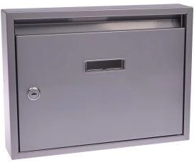 Buzón para panel 320 × 240 × 60 mm, gris, sin orificios pretaladrados