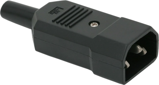 Enchufe de red negro con protección contra la rotura