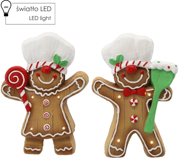 Figura navideña luminosa de pan de jengibre (cocinero) 35,5 cm