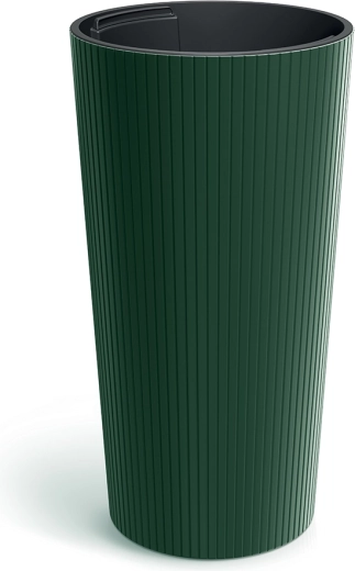 Maceta Lamia Slim 30 cm verde oscuro con inserto
