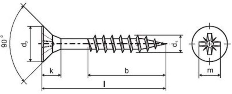 Tornillos universales de rosca parcial 6 × 80 mm, galvanizados, 200 uds