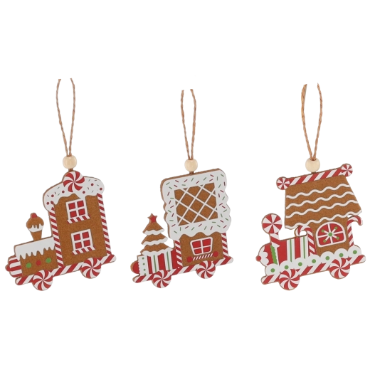 Adornos navideños tren – set de 12 uds.