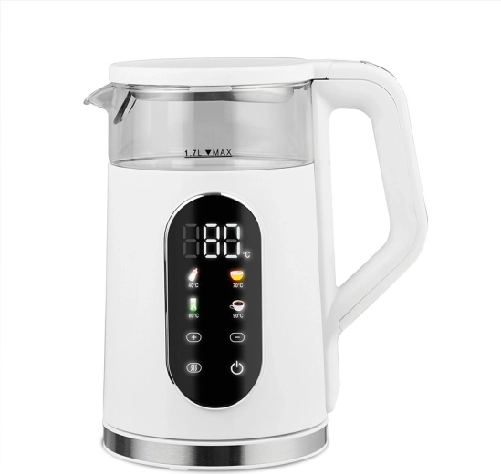 Hervidor eléctrico con regulación de temperatura 1,7 l 2200 W blanco