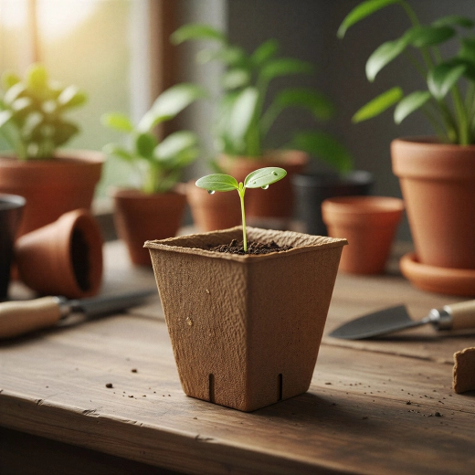 Macetas de papel y turba para plantones de 6 × 6 cm, cuadradas – 12 unidades