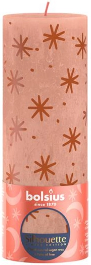 Vela rústica 190 × 68 mm – caramelo cremoso