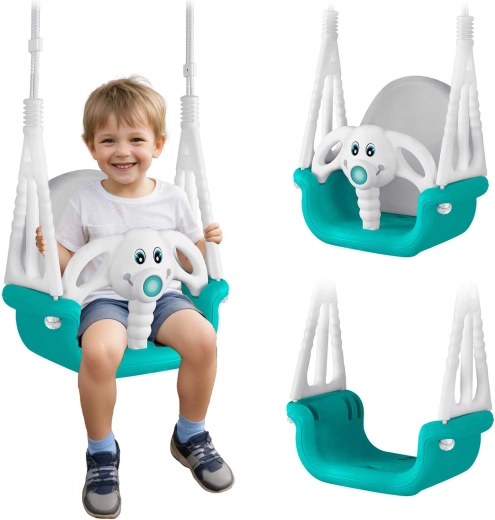 Columpio infantil 3 en 1 Elefantito RICOKIDS turquesa