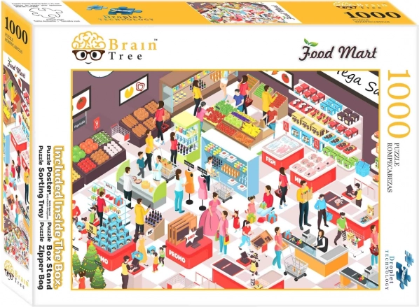 Puzzle BRAIN TREE Food Mart – autoservicio, 1000 piezas