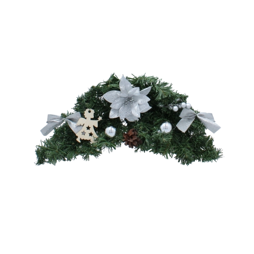 Decoración navideña colgante 46 cm plateada