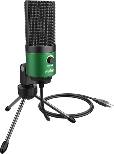 Micrófono USB de condensador Fifine K669BG verde