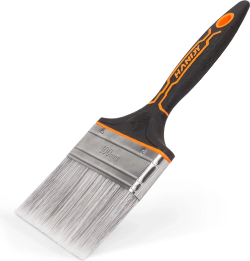 Brocha plana de pintor con mango de plástico de 100 mm