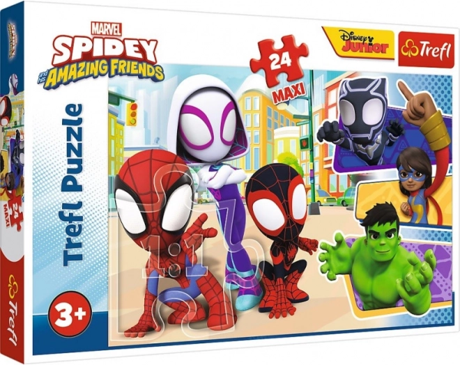 Maxi puzle de 24 piezas Marvel Spidey y sus increíbles amigos Trefl
