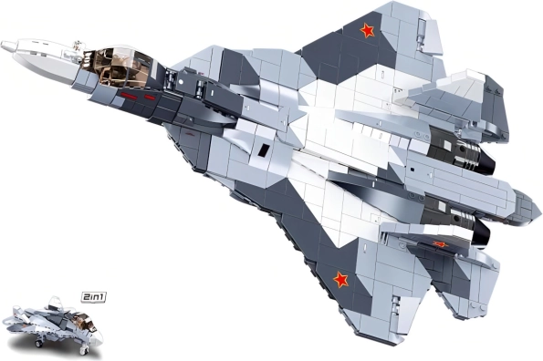 Sluban Model Bricks avión de combate a reacción SU-57 2 en 1 set de construcción