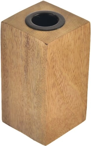 Portavelas de madera de mango y metal 10 cm