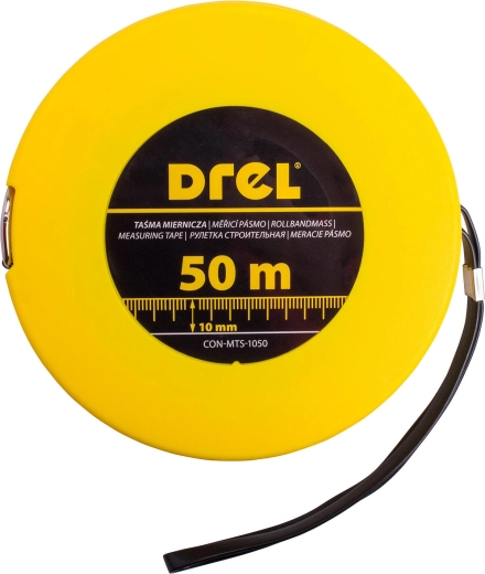 Cinta métrica retráctil de acero 50 m x 10 mm Drel