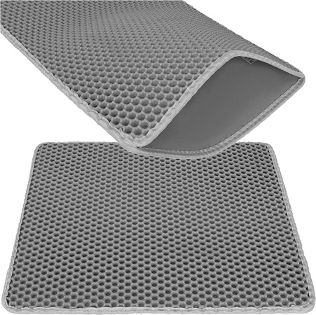 Alfombrilla para arenero de gato PURLOV 60 × 45 cm gris