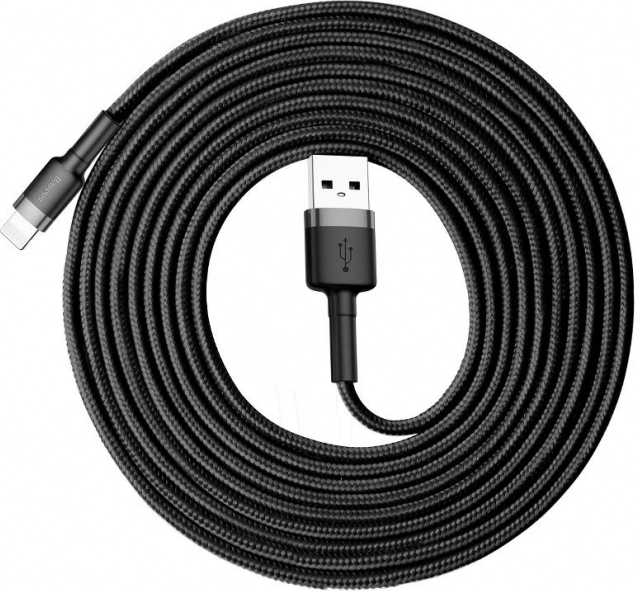 Baseus Cafule cable USB–Lightning 3 m, 2 A, negro/gris