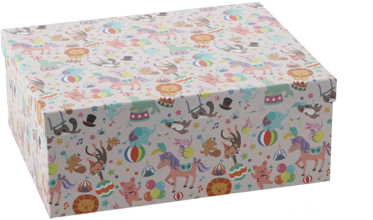Caja de regalo colorida con animales 26,2 × 20,3 × 10,2 cm - 1 pieza