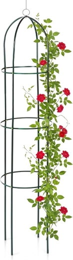 Obelisco de jardín Vilde para plantas trepadoras 36 × 36 × 194 cm verde