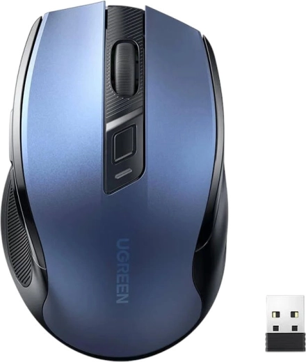 Ratón inalámbrico UGREEN MU006 con clic silencioso, azul