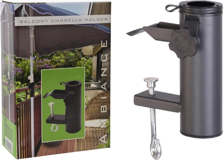 Soporte de balcón para sombrilla, acero, antracita, diámetro 54 mm
