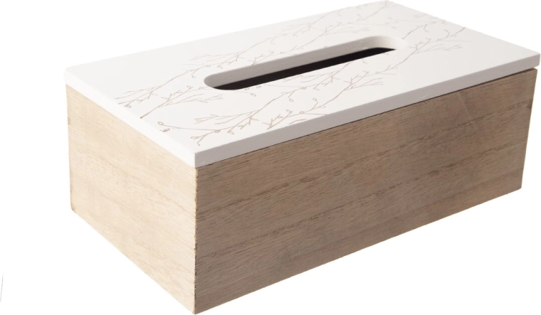 Caja de madera para pañuelos de papel con motivo de mandala 24 × 14 × 10 cm