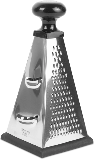 Rallador de cocina negro de cuatro caras