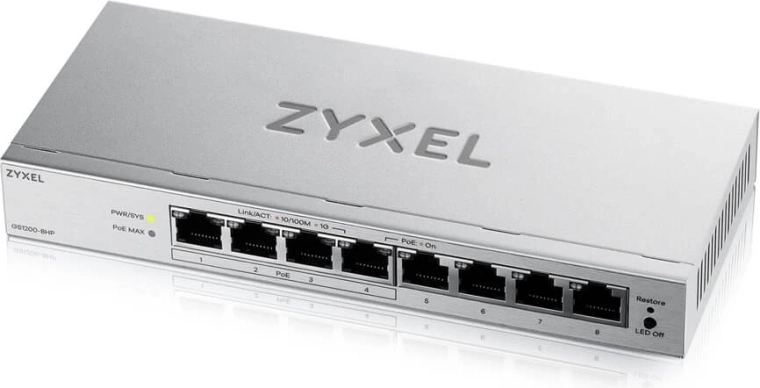 Zyxel GS1200-8HPv3 – conmutador PoE Gigabit de 8 puertos gestionado vía web