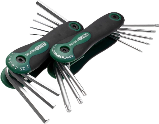 Juego de llaves TORX e imbus TORX T9–T40, HEX 2–8 mm, 2×8 piezas STALCO