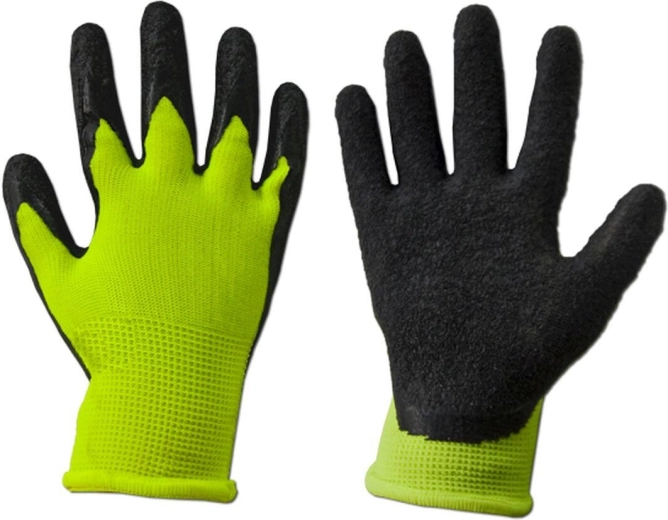 Guantes de trabajo LEMON de poliéster con recubrimiento de látex, talla 6