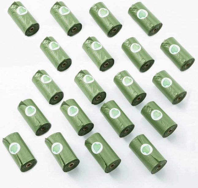 Bolsas biodegradables para excrementos de perro, 20 rollos (300 uds)