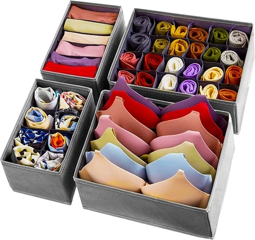 Ruhhy organizador para ropa interior en cajón – set de 4 uds