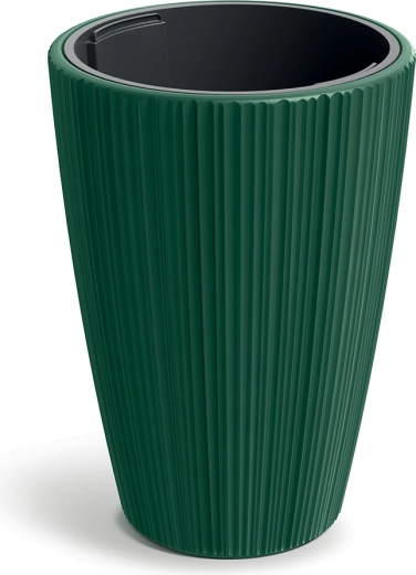 Maceta ORO 39 cm verde oscuro con inserto